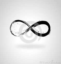 an infinite symbol in black and white