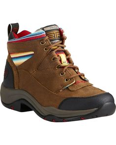 Ariat Women's Terrain Serape Stripe Boots - Round Toe, Lt Brown Desert Hiking Outfit, Hiking Outfit Men Summer, Hiking Outfit Summer Trail, Mountain Hiking Outfit, Hiking Outfit Men, Climbing Outfit Woman, Climbing Outfits, Cute Hiking Outfit, Hiking Outfit Spring