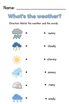 the weather worksheet for kids to learn how to write and draw it in