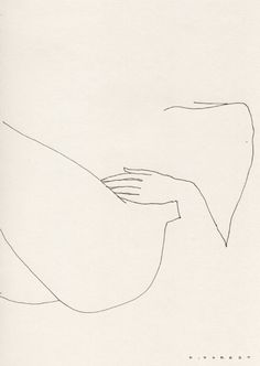 a black and white drawing of a woman's hand resting on her stomach,