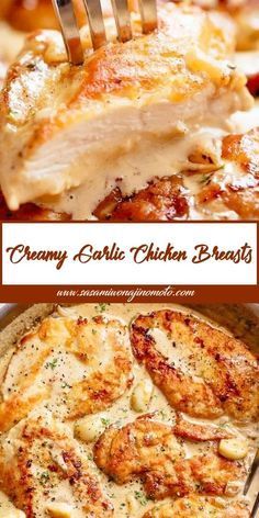 creamy garlic chicken breast is an easy dinner recipe