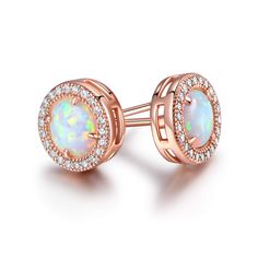 PRICES MAY VARY. Earring Dimension: This Rose Gold Plated or White Gold Plated Created Opal Halo Stud Earrings is 0.3 Inches in Length. Gold Plated Opal Earrings For Women, Mens, Teens & Girls These Beautiful Stud Opal Earrings are the perfect gift for a bridesmaid, sister, bestfriend, girlfriend, mother or aunt. The perfect jewelry gift for any occasion! Barzel's Opal Stud Earrings are worn as studs and is the perfect size and perfect color which will go with anything! We Offer a LIfetime No-Qu Pink Gold Jewelry With Halo Design As A Gift, White Opal Stud Earrings, Long Crystal Earrings, Crystal Cluster Earrings, Teardrop Bridal Earrings, Bridal Earrings Studs, Pearl Drop Earrings Gold, Natural Pearl Earrings, Opal Stud Earrings