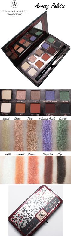 Anastasia Beverly Hills Amrezy Palette review. Anastasia Cosmetics, Amrezy Palette, Makeup Hacks Tutorials, Makeup Board, Types Of Makeup, Anastasia Beverly Hills Makeup, Makeup Store, Makeup Must Haves, Makeup Swatches