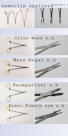 there are many different types of scissors in the picture, and each one is labeled with an individual's name