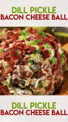 the bacon cheese ball has been made with bacon and other ingredients for this appetizer