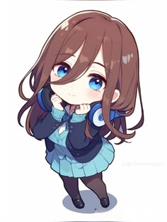 Miku Nakano Chibi, Infp Anime, Miku Chibi, Miku Chan, Miku Nakano, The Quintessential Quintuplets, Quintessential Quintuplets, Girl Drawings, Kawaii Chibi