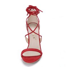 Step out with these fierce-heeled sandals this season. These sandals feature a stiletto heel and a lace-up finish that can be wrapped around your ankle in different ways, which makes them a key piece to add to your collection. A good choice as a gift for your sister or friend. Cross-tied High Heel Summer Heels, Summer Lace-up Heels With Red Sole, Red Lace-up Party Sandals, Summer Lace-up High Heel Sandals With 4-inch Heel, Ankle Tie Sandals For Spring Night Out, Spring Ankle Tie Sandals For Night Out, Lace-up High Heel Sandals With Straps, Ankle Tie Sandals For Summer Nights Out, Night Out Lace-up Sandals With Heel Strap