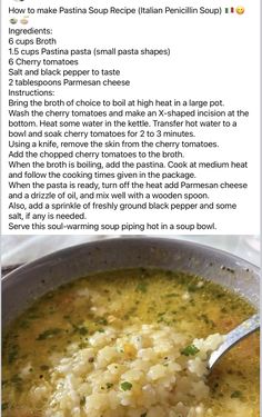 the recipe for this soup is very easy to make