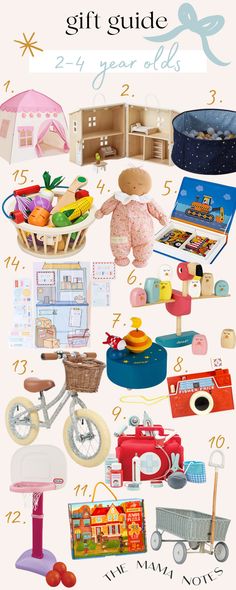 the gift guide for 25 year olds includes toys, books and other items that are on display