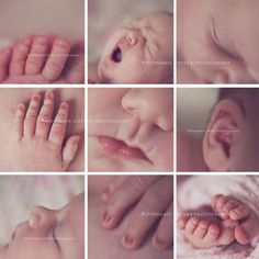 multiple images of baby's hands and feet in different stages of birth, from newborn to adult