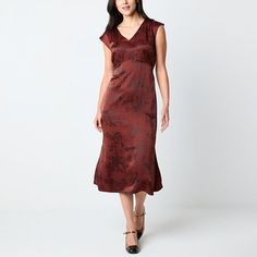 You'll feel chic wearing this satin floral-print dress from the a.n.a women's collection. Made from a beautiful earthy hued silky fabric, this pullover midi dress has a v-neck, short dolman sleeves and a flatterin flowy a-line silhouette. Finish the look with pumps or heels. Closure Type: Pullover HeadNeckline: V NeckSleeve Length: Short SleeveSleeve Style: Dolman SleeveApparel Length: 47.5 InchesDress Length: Long LengthFiber Content: 70% Rayon, 30% PolyesterFabric Description: SatinCare: Tumbl Large Dresses, Women's A Line Dresses, Silky Fabric, A Line Dresses, Large Dress, Medium Dress, Small Dress, Dress Ideas, Floral Print Dress