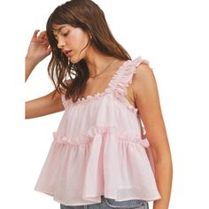 Fabulous describes our new women's pink gingham tank top.  You are gonig to love the... Spring Cotton Tank Top With Ruffled Straps, Cute Ruffled Tank Top For Spring, Spring Sleeveless Tank Top For Picnic, Trendy Cotton Ruffled Tank Top, Trendy Cotton Ruffle Tank Top, Cute Spring Tops With Adjustable Straps, Trendy Cotton Tank Top With Ruffles, Cute Tops With Adjustable Straps For Spring, Feminine Ruffled Straps Tank Top For Summer