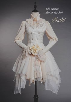 Heaven Clothes, Steampunk Wedding Dress, White Goth, High Waist Skirt, Historical Dresses, Cosplay Outfits