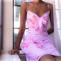 2000 Dress, Pink Butterfly Dress, 2000s Summer, Kristina Webb, Fashion 2000, Dream Land, Small Closet, Fashion Forever, Butterfly Dress