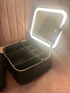 "🔆【 Revolutionary Portable Dresser -PROFESSIONAL MAKEUP BAG with Mirror Detachable Mirror Design-Newest in Market 】- Our makeup train case design of the independent bracket behind the mirror makes it possible to be disassembled separately and used independently on the desktop. When traveling, attach the mirror inside the case, which is light to use and easy to carry. 💡【 Better Makeup with Removable Full-screen Makeup Mirror with 3 Color Lighting choices and Adjustable Brightness】-Lighted Makeup Case has the Biggest and best quality lighted mirror. Gentle touch the button to switch light colors and Long press the button adjust light brightness. The choices of natural light (similar to outdoor lighting), and warm light(similar to gym/party lighting), and Cold light(similar to office lighti Makeup Bag With Mirror, Makeup Case With Lights, Black White Makeup, Cosmetics Organization, Pink Makeup Case, Car Led Makeup Mirror, Professional Makeup Bag, Gym Party, Better Makeup