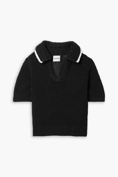 Polo Sweaters Women, Polo Sweater, Top Collection, Cotton Sweater, Vneck Sweater, Black Sweaters, Fitness Models, Knitwear, Sweaters For Women