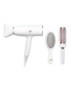 What It Is:Everything you need for salon blowouts, straight out of the box. No appointment needed. This is professional drying power designed to keep hair healthy and hydrated. Built for rapid drying that's gentle on hair, the T3 AireLuxe Professional Hair Dryer features a wide, ion-rich airflow that cuts dry time in half* while retaining up to 60% more of hair's moisture.** The 15 digital heat and speed combinations deliver healthy styling for all hair types. And a powerful ion generator satura Keep Hair Healthy, Salon Blowout, Denim Skirt Trend, Salon Hair Dryer, Dryer Brush, Ionic Hair Dryer, Professional Hair Dryer, Hair Dryer Brush, Curling Wand