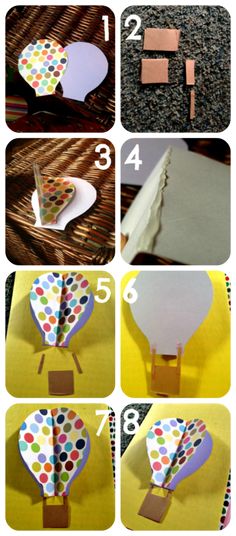 how to make a hot air balloon out of construction paper and scrapbook pages with this step by step instructions