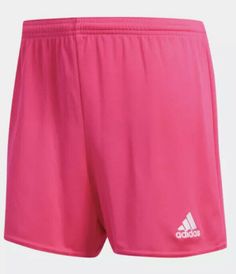 the adidas shorts are pink and white