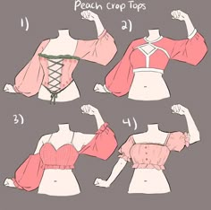 the instructions for how to make a cropped top with an attached neckline and sleeves