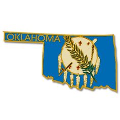 the state of oklahoma is shown in gold and blue