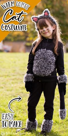 Diy Cat Costume, Easy Kids Costumes, Cat Girl Costume, Cats Costume, Costume Dinosaure, Cat Costume Kids, Black Cat Costume, Cat Costume Diy, Black Cat Costumes