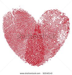 a fingerprint in the shape of a heart