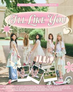 Ill Like You Illit, Poster Edit Ideas, Kpop Poster Graphic Design, Illit Ill Like You, Cute Kpop Posters, Poster Wall Kpop, Poster Inspo Graphic Design, Kpop Pink Poster