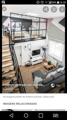 an image of a living room with stairs