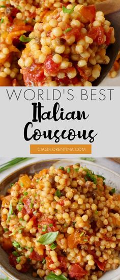 the best italian couscous with tomatoes and basil