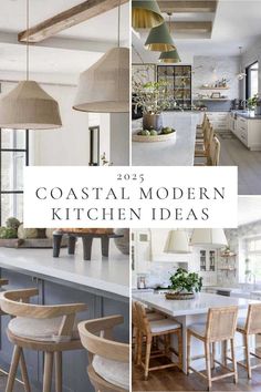 coastal modern kitchen ideas with text overlay