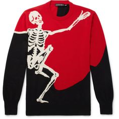 Skeleton Crew, Dancing Skeleton, Cashmere Blend Sweater, Sweater Men, Mens Designer Fashion, Knitwear Men, Grunge Style, Color Block Sweater, Designer Clothes For Men