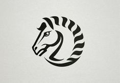 a horse's head is shown in the middle of a circular design on a white background