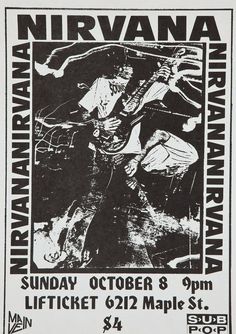 an old concert poster for nirvana