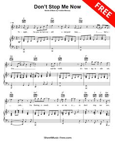 don't stop me now sheet music