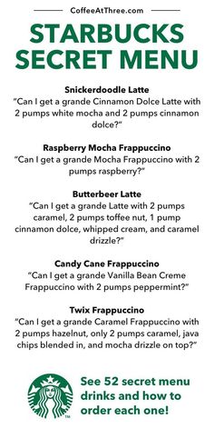 the starbucks secret menu for starbucks's secret menu, which includes two different drinks