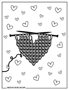 a black and white drawing of hearts hanging from a clothes line