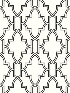 a black and white geometric pattern with an openwork design on the bottom right corner