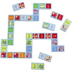 an image of a game with numbers and animals on it's sides, including one number