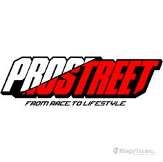 the logo for pro street from race to lifestyle, which is featured in red and