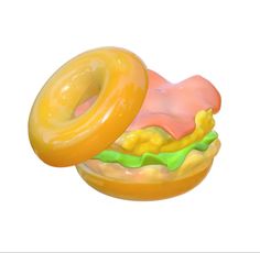 an inflatable doughnut shaped like a hamburger with a donut on it