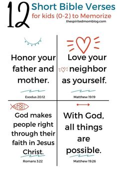 the bible verses for kids to learn how to use them in their life and work on