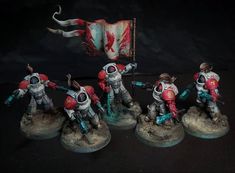 the painted space marines are ready for battle