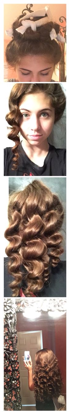 Paper towel curls Paper Towel Curls, Curl Your Hair Without Heat, Dingle Hopper, Heartless Curls, Overnight Braids, Heatless Waves, Hair Curling Tutorial