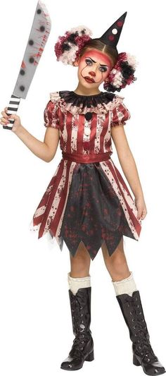 Girls Clown Harlequin Halloween Costume Jester 3 Pc Dress, Collar & Hat-sz 12/14 | eBay Clown Witch Costume, Halloween Costumes For 12 Yr Girl, Halloween Costumes For 10 Year Girl, Holloween Costumes For Kids, Scary Halloween Costumes For Girls, Girls Scary Halloween Costumes, Stella Costume, Kids Clown Costume, Scary Doll Costume