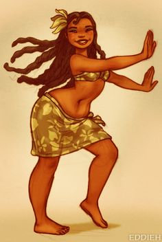 a drawing of a woman with long hair and no shirt on, in a skirt