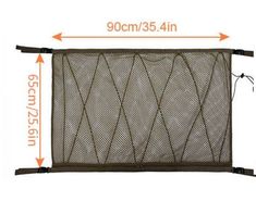 an image of a mesh screen with measurements for the top and bottom section, showing how to