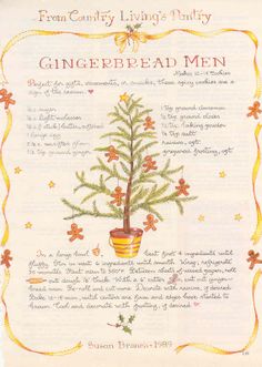 an illustration of a gingerbread christmas tree with the words from country living's party