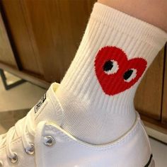 Korean version of black and white striped polka dot solid color love tide socks sports ins style Tube Socks, Casual Socks, Heart Print, Hosiery, Polka Dot, Polka Dots, Stockings, Socks, Solid Color