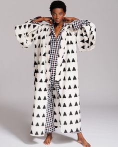 KLEED LOUNGEWEAR on Instagram: “Why not layering one of our ikat kimonos over the ultimate tried and tested combination: the black and white check pyjama, but this time…” Printed Long Kimono For Beach Cover-up, Cotton Patchwork Long Sleeve Kimono, Flowy V-neck Printed Kimono, Oversized Floral Print Kimono Beach Cover-up, Floral Print Kimono Sleeves Sleep Robe, Kimonos, The Black, Kimono Top